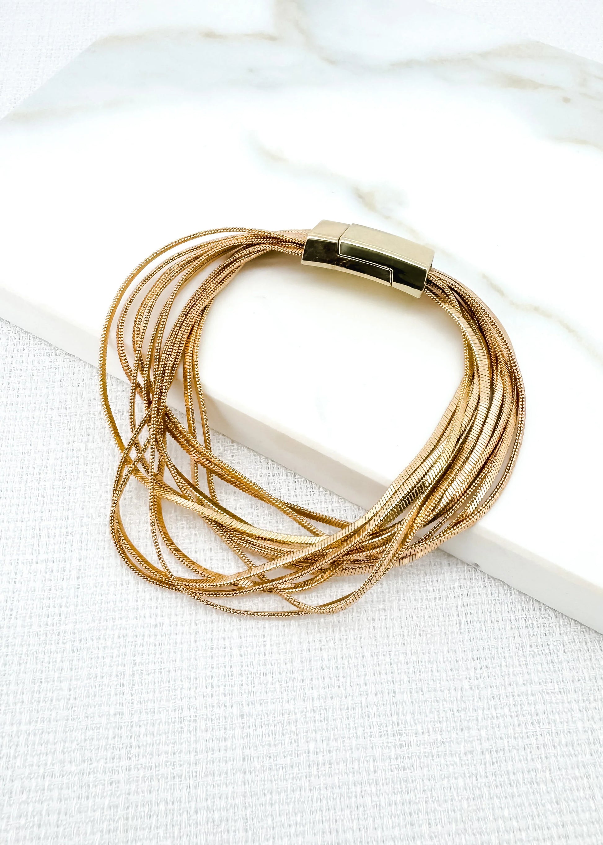 Envy Gold Multi Strand Snake Chain Bracelet
