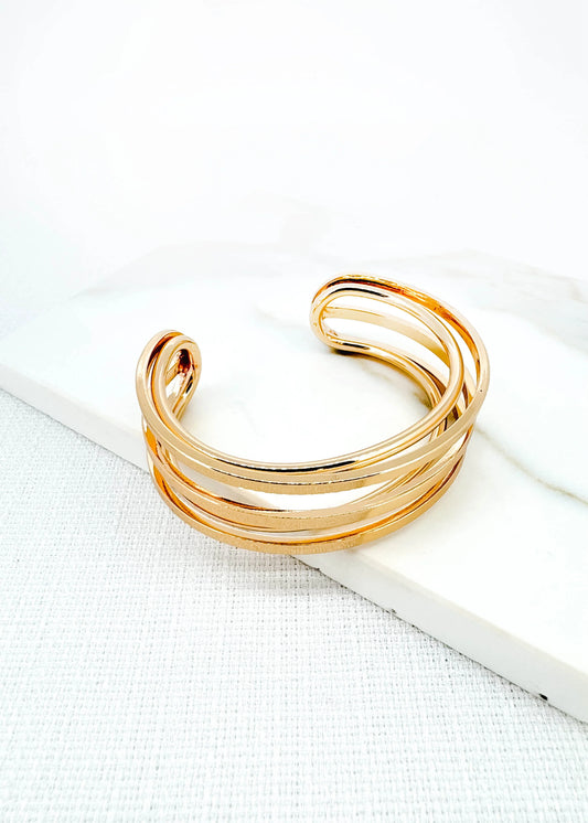 Envy Layer Cuff Bangle | Gold