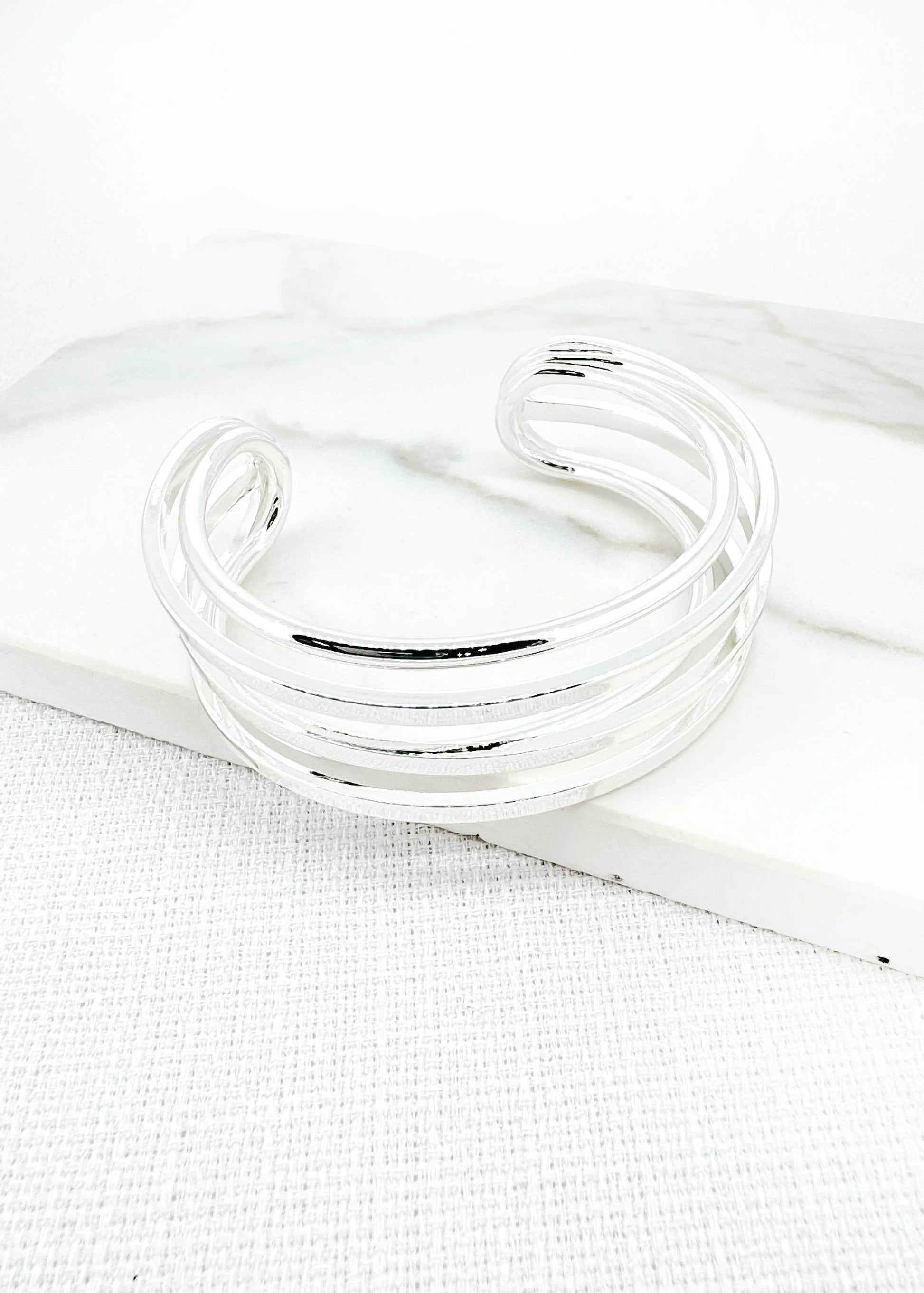 Envy Layer Cuff Bangle | Silver