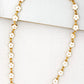 Envy Short Gold and White Enamel Daisy Necklace