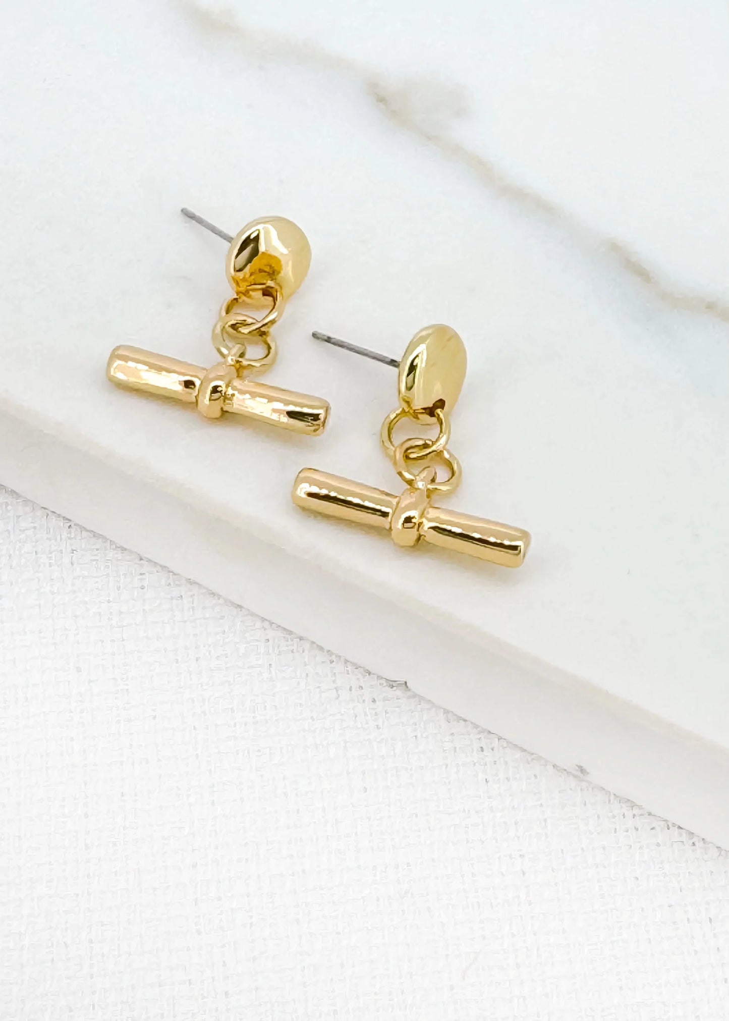 Envy Gold T-bar Dropper Earring