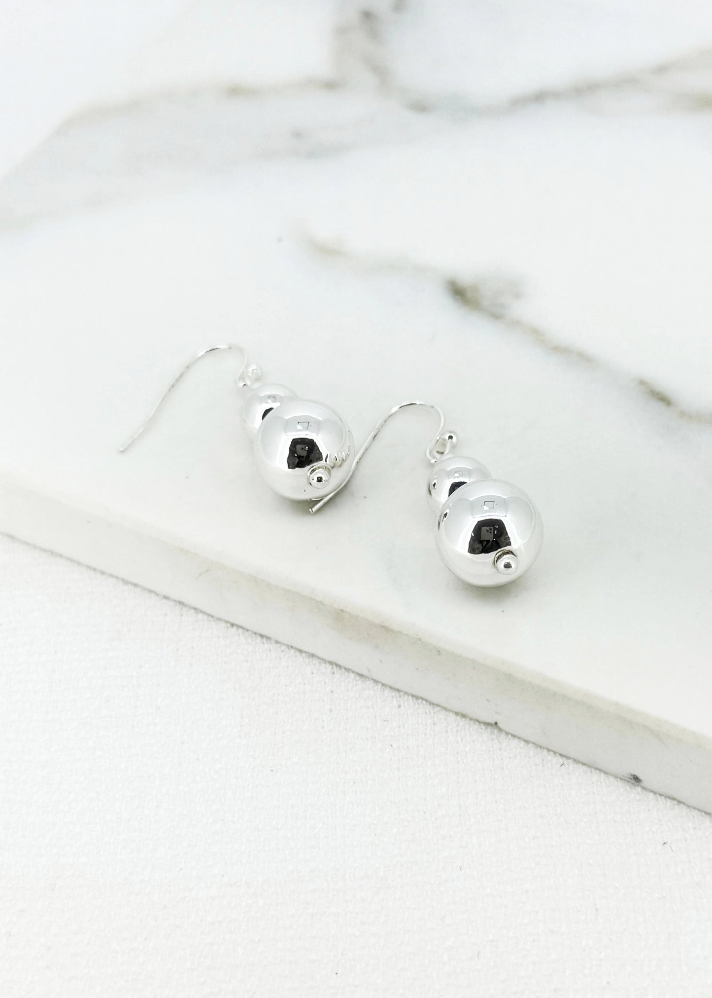 Envy Silver Balls Dropper Earrings