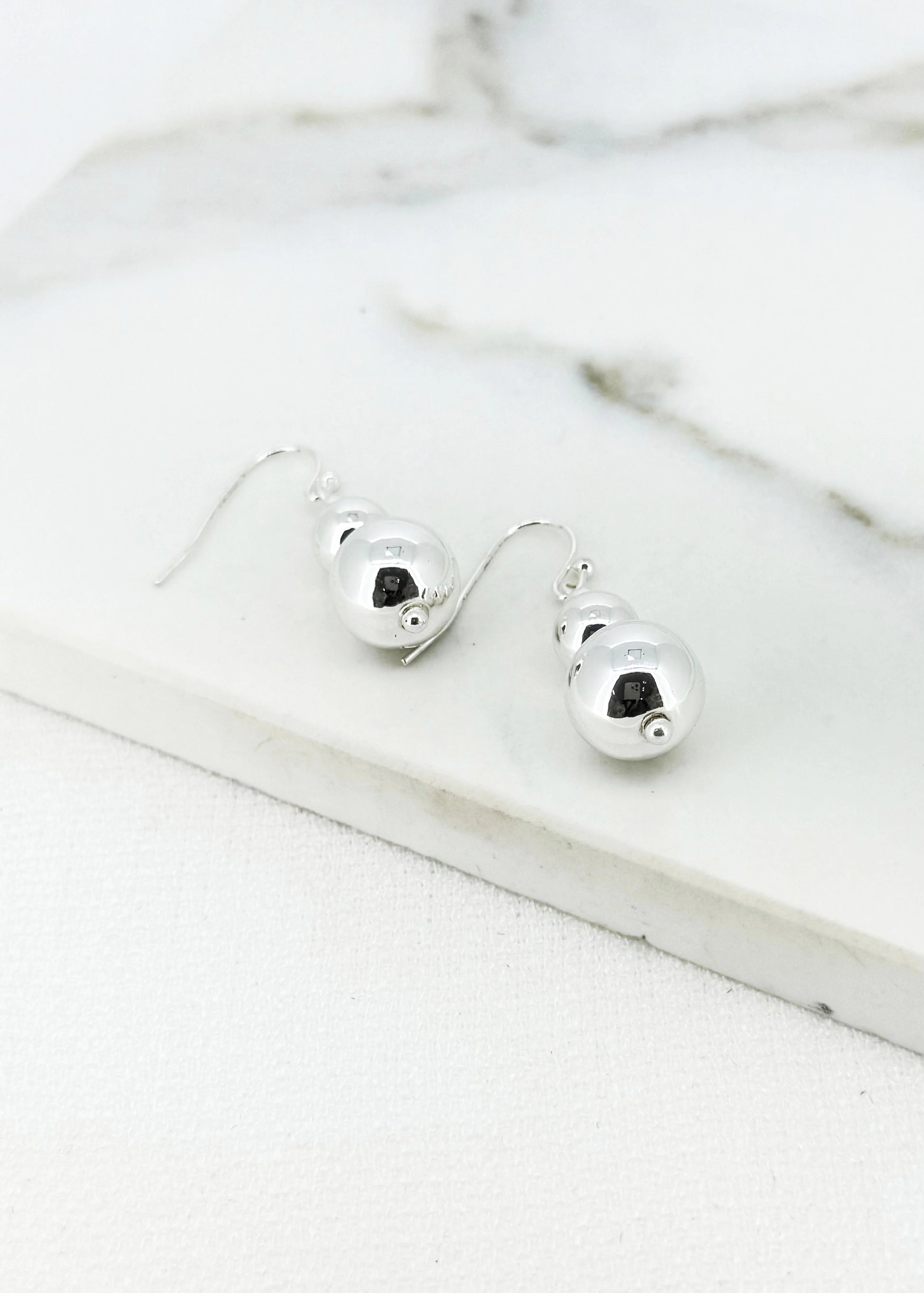 Envy Silver Balls Dropper Earrings