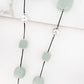 Envy Long Black Cord Necklace with Silver and Green Resin Beads