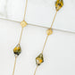 Envy Long Gold Necklace with Textured Coins and Two-Tone Resin Details
