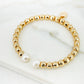 Envy Gold Beaded Bangle with Pearl Detail