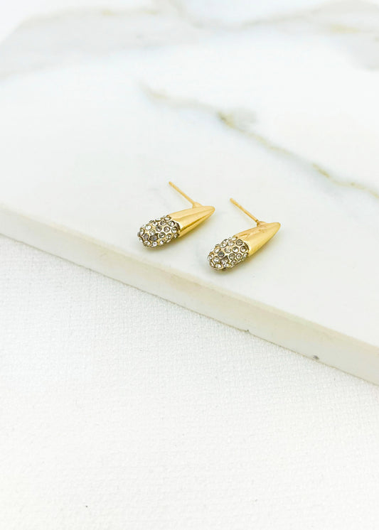 Envy Gold and Diamante Teardrop Earrings