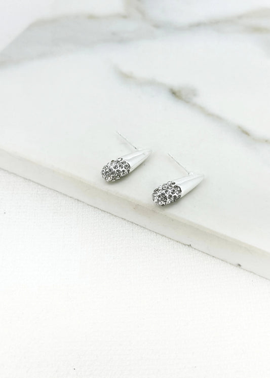 Envy Silver and Diamante Teardrop Earrings