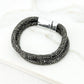 Envy Black Double Row Diamante Bracelet with Magnetic Clasp
