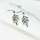 Envy Silver and Grey Crystal Leaf Design Dropper Earring