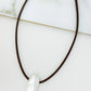 Envy Short Taupe Cord Necklace with a Battered Silver & Resin Pendant