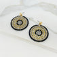 Envy Gold Black and Taupe Faceted Bead Circular Earring