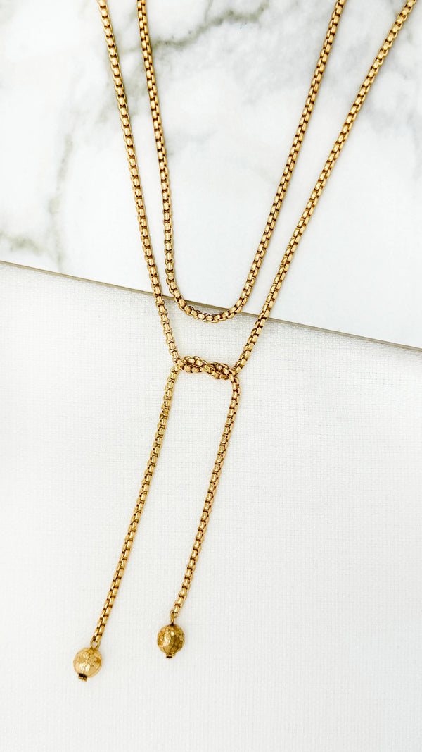 Envy Long Gold Wrap Around Necklace