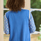Mimi Cashmere Blend Contrast Trim Tank Top | French Blue & Ivory