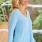 Scarlet V-Neck Alpaca Knit Jumper | Baby Blue