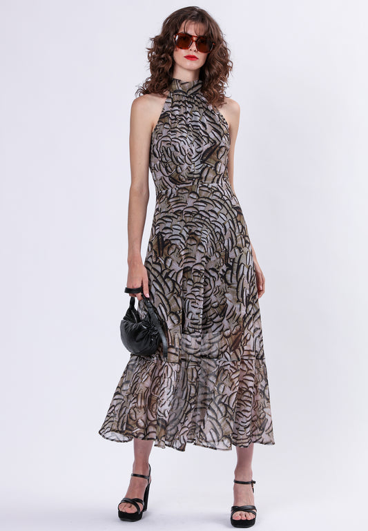 Religion Time Maxi Dress | Plume Print