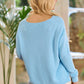 Scarlet V-Neck Alpaca Knit Jumper | Baby Blue