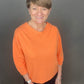 3/4 sleeve round neck soft knit jumper in orange