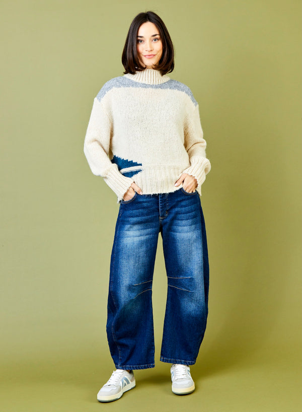 Suzy D Barcelona Barrel Leg Jeans | Dark Denim
