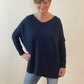 Long Slouchy Jumper with Pockets | Navy