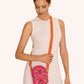 Cotton Canvas Cross Body Bag | Ikat Tiger Fuchsia