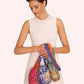 Cotton Canvas Cross Body Bag | Ikat Tiger Fuchsia