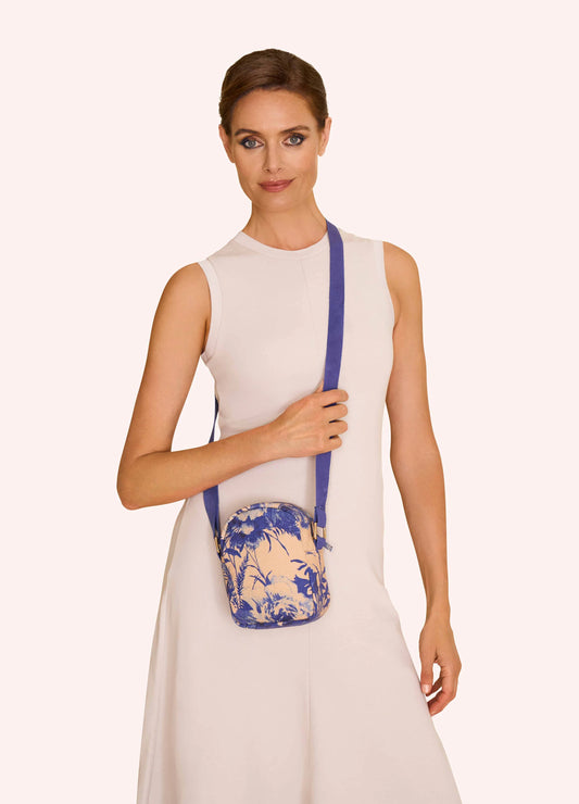 Cotton Canvas Cross Body Bag | China Blue Blooms