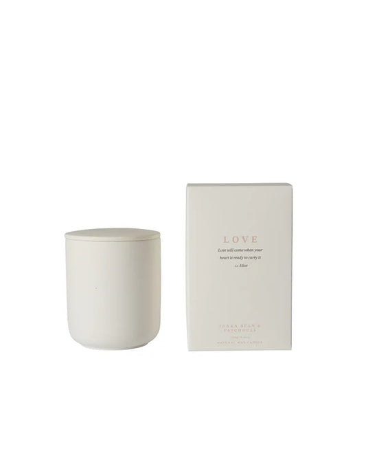 Chalk White Candle Love Tonka Bean & Patchouli 280g