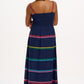 Penrose Shirred Sundress | Navy Rainbow Ric Rac