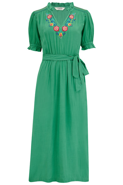 Sugarhill Carlota Midi Dress | Folk Floral Embroidery