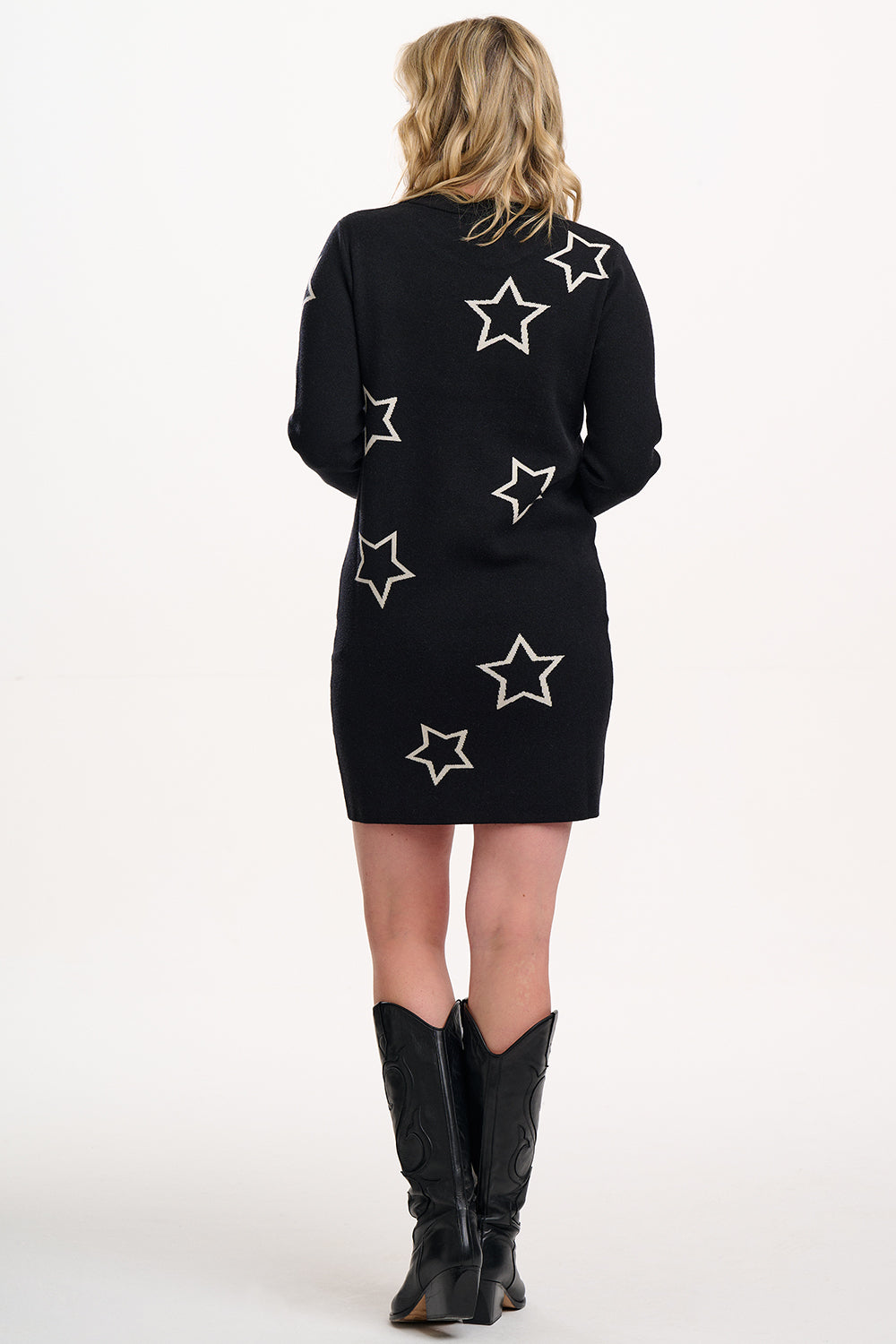 Verity Knit Dress | Black Scattered Stars