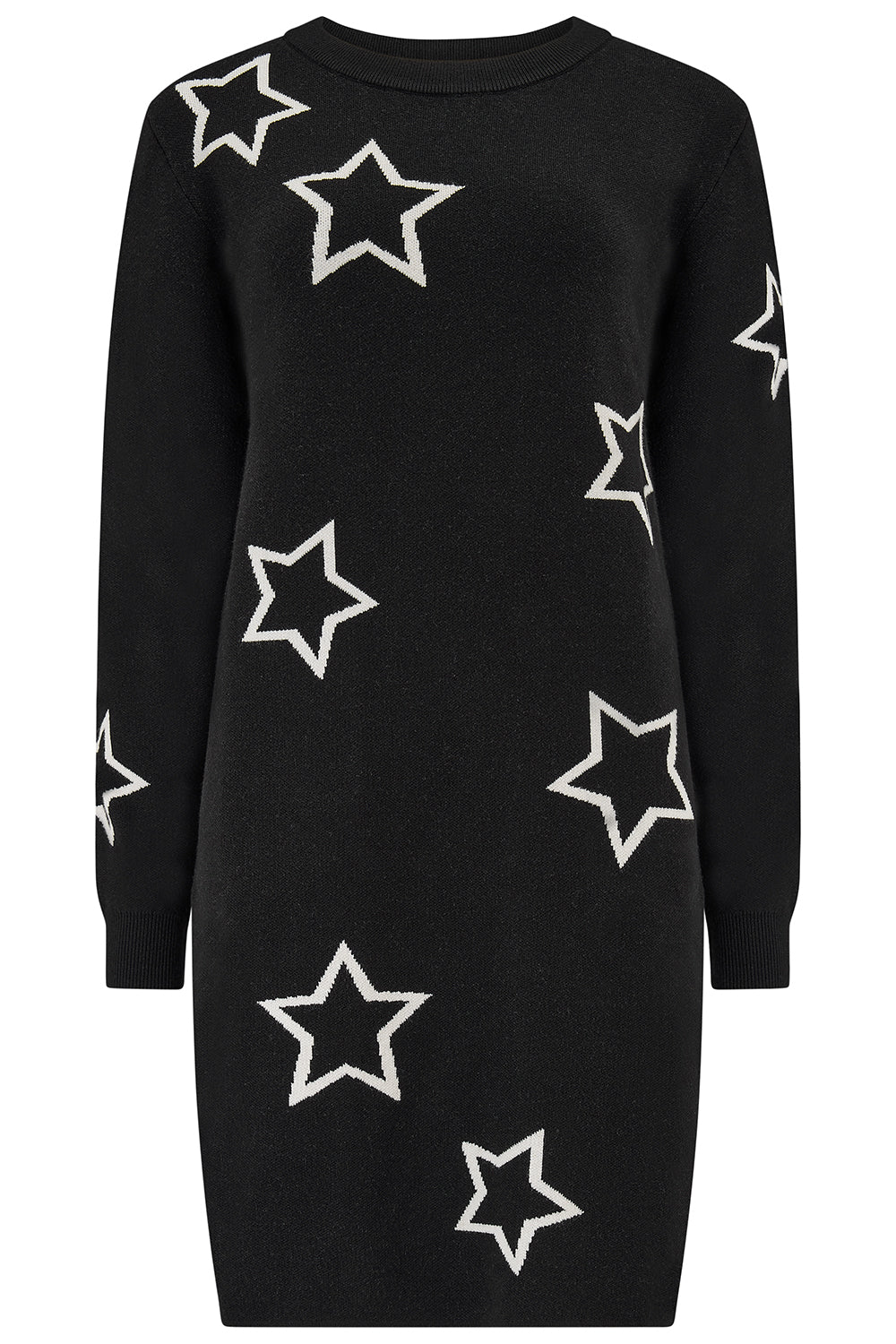Verity Knit Dress | Black Scattered Stars