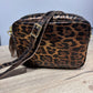 Leather Cross Body Bag | Bronze Leopard