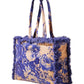 Powder Fringed Box Tote Bag | China Blue Blooms