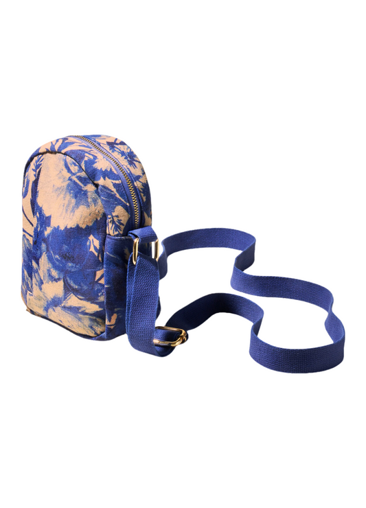 Cotton Canvas Cross Body Bag | China Blue Blooms