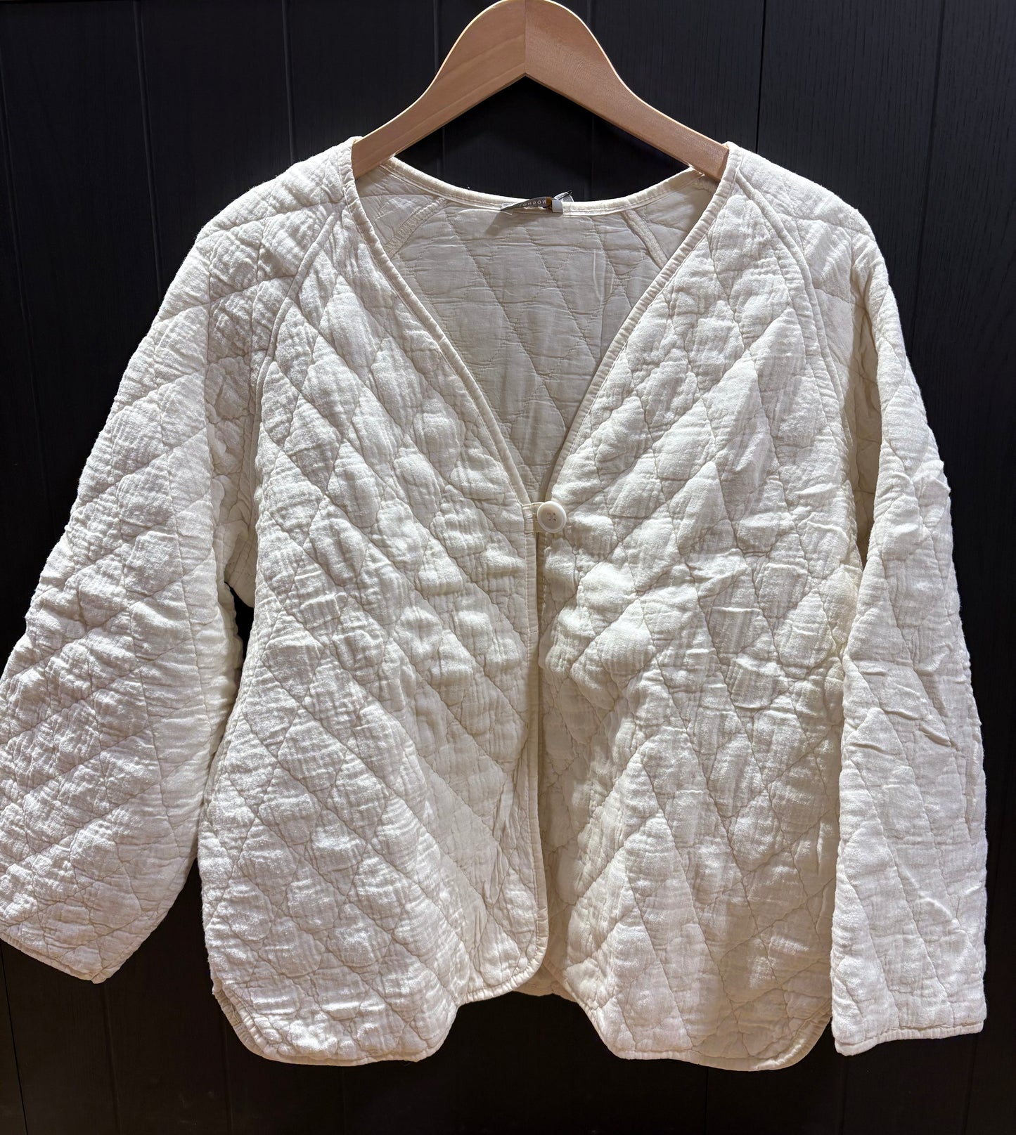 Connor Quilted One Button Jacket | Cream