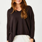 Tina V-Neck Hi Lo Hem Knit Sweater | Chocolate
