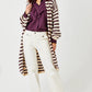 Flo Soft Knit Striped Long Cardigan