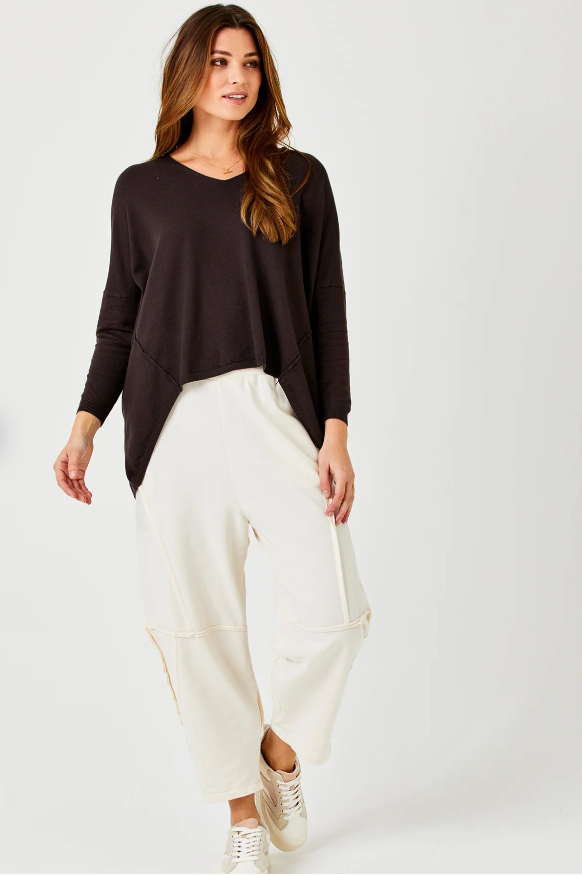 Bria Oversize Joggers with Raw Edge Detail