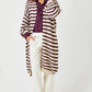 Flo Soft Knit Striped Long Cardigan