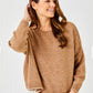 Lauretta Fluffy Oversize Contrast Trim Knit | Camel