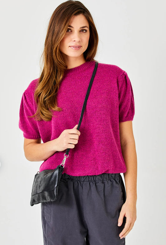 Liliana Puff Sleeve Knit | Damson