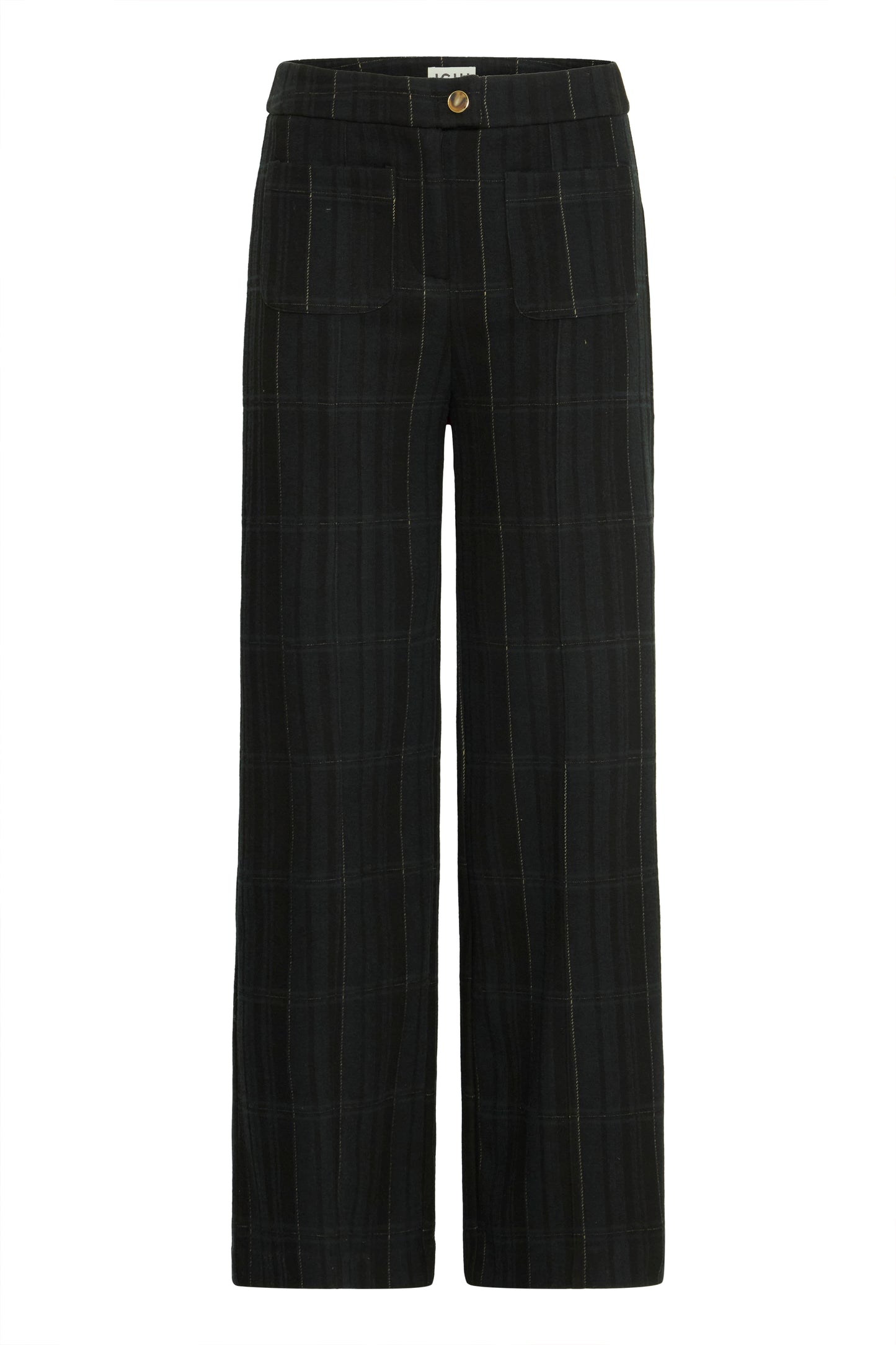 Ihkate Woolley Trousers | Black & Green Check