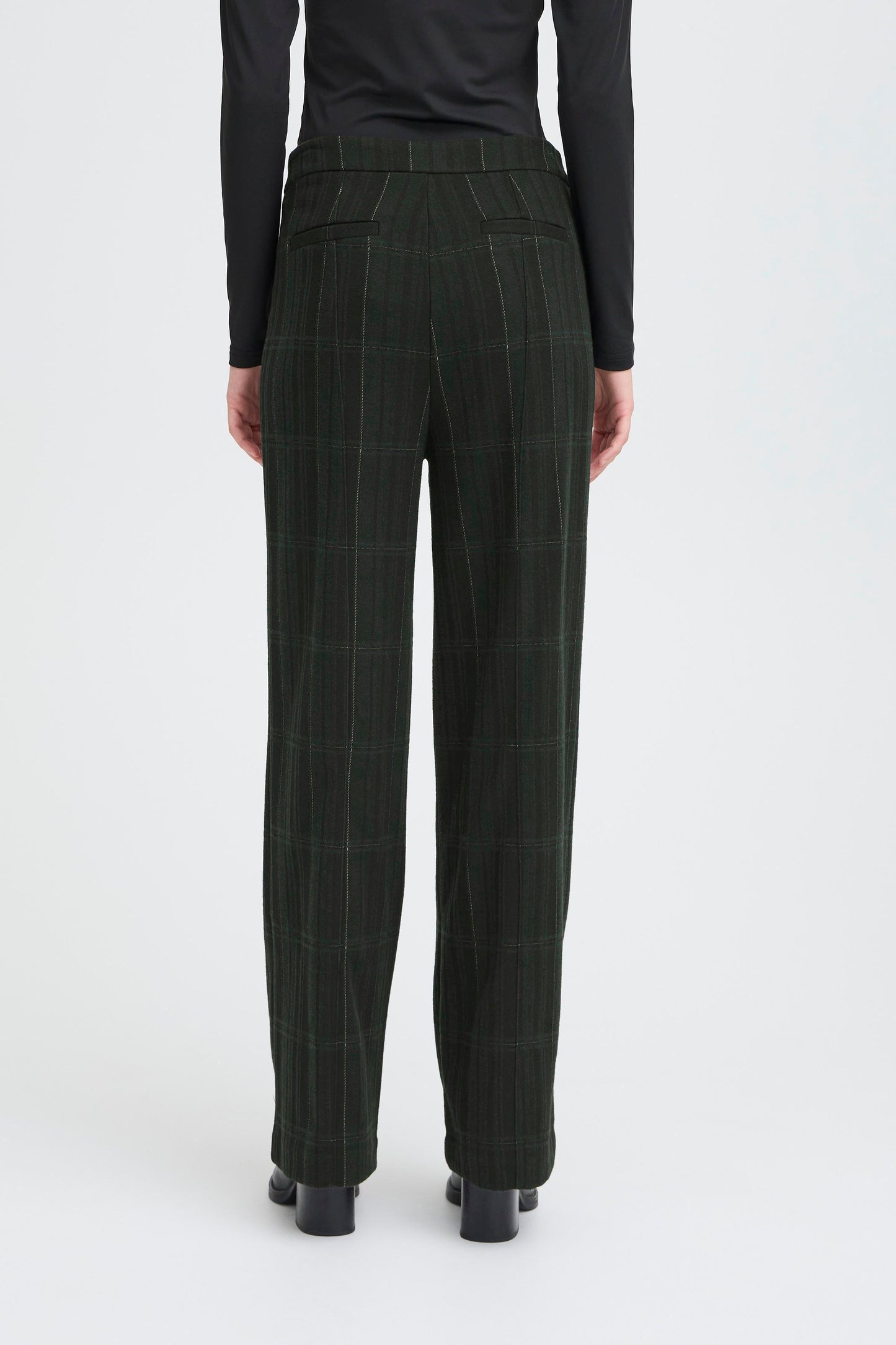 Ihkate Woolley Trousers | Black & Green Check
