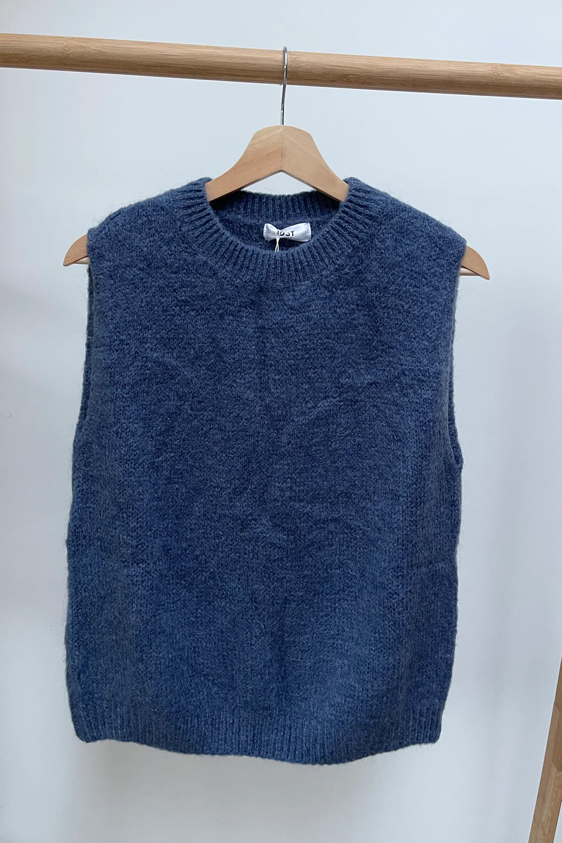 OST Kathrine Crewneck Mohair Mix Vest | Denim Blue