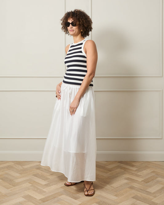 Chalk Indy Stripe Vest | Cream & Navy