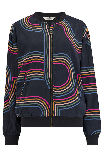 Sugarhill Bobbi Bomber Jacket | Black Retro Racer