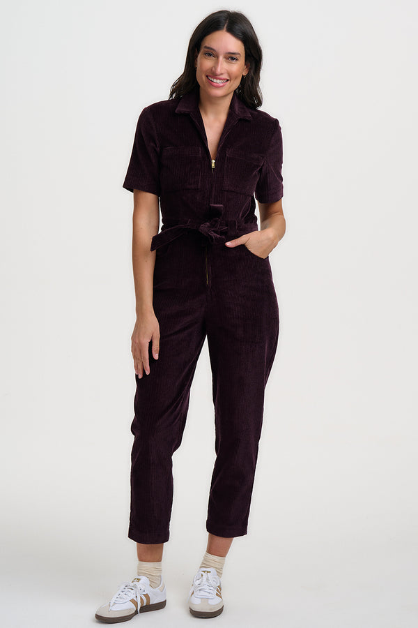 Sugarhill Brighton Meredith Boilersuit | Dark Plum Cord