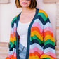 Bella Cardigan | Multi Rainbow Waves