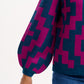 Essie Jumper | Teal & Pink Folk Diamond